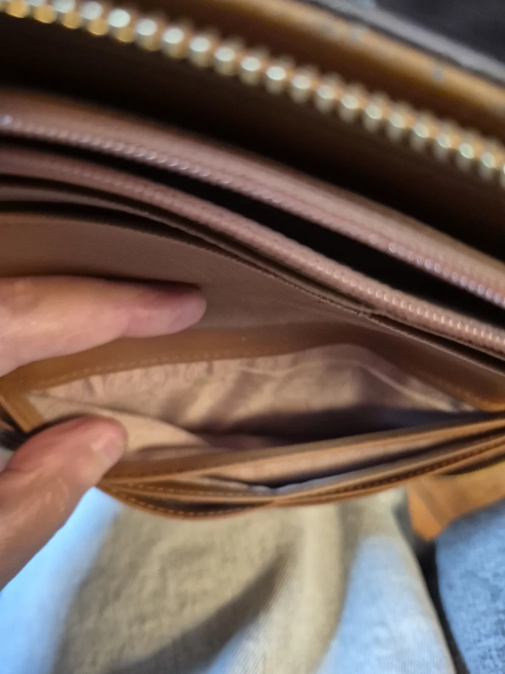 Michael Kors Brown MK Logo Continental Wallet with Gold Hardware